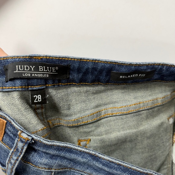 Judy Blue Distressed Relaxed Fit Denim Blue Jeans Size 28 | Casual + Comfy - Picture 7 of 8